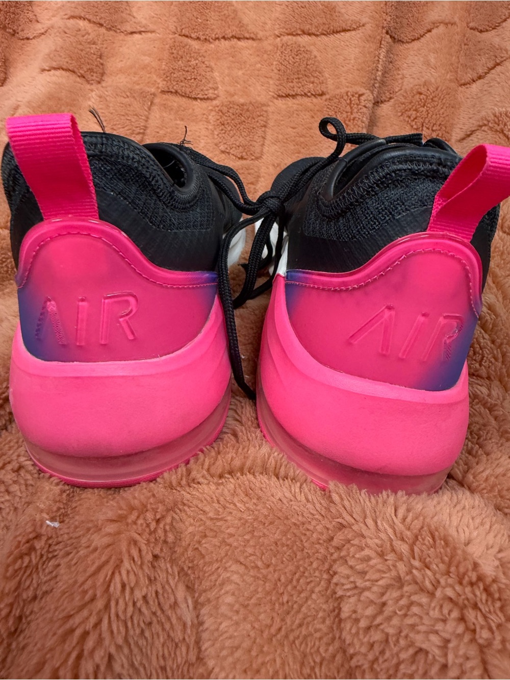 Nike Youth Black & Hot Pink Athletic Sneakers with AIR Heel